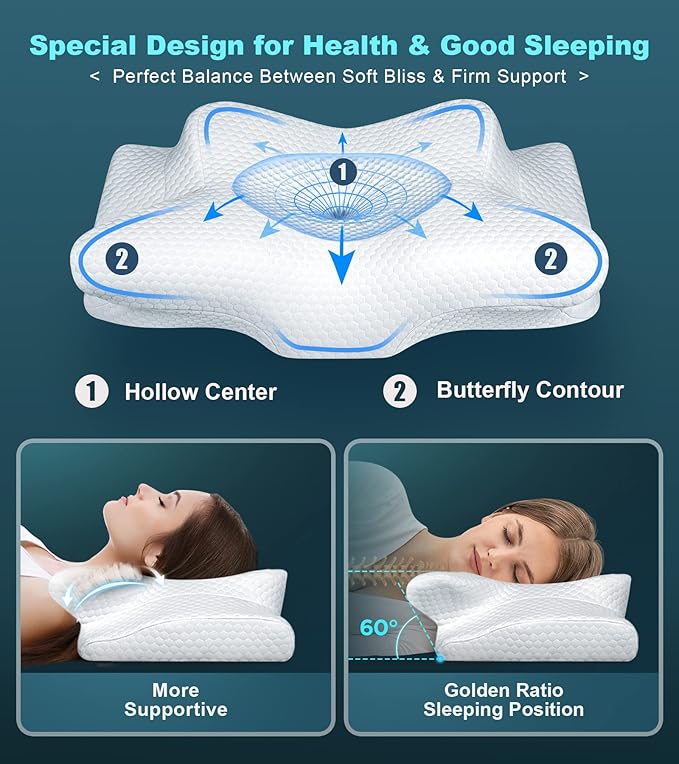SnoozeLab ergonomic pillow for side sleepers